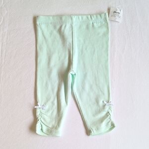 NWT little me mint pastel ruched hem pants cotton 6 months baby girl